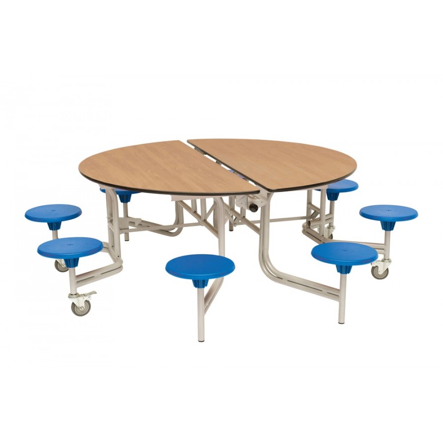 Round Mobile Folding Table with 8 Seats